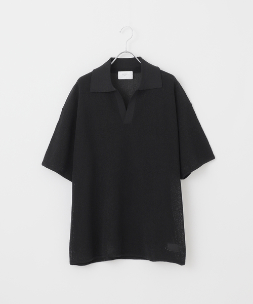 新品❤️ARCHIVIO ブラック 半袖セーター SCI-SCI / 紙糸】ガータースキッパー 半袖ニット（ニット