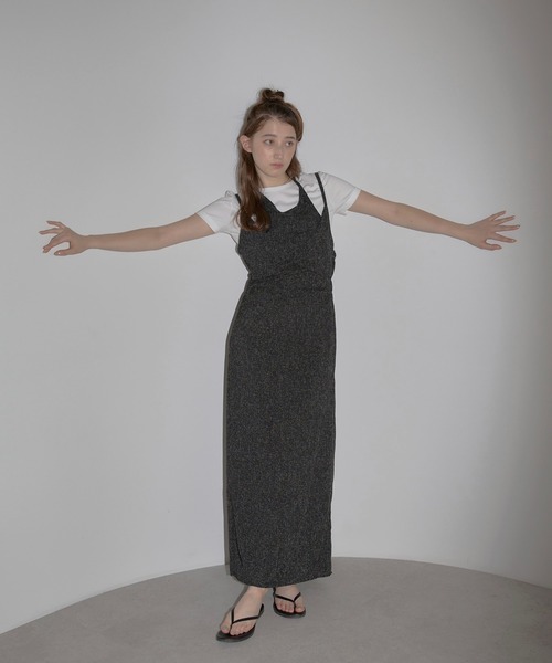 セール】【MINERTE】summer tweed halter neck dress / サマー