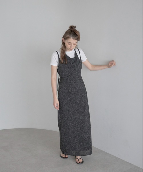 original】tweed fur onepiece(black) | POMME d'amour