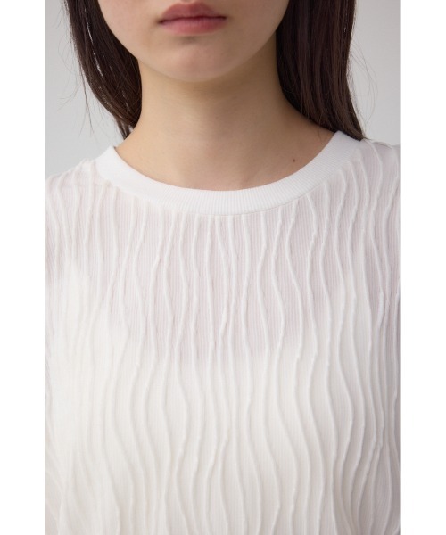 AZUL by moussy(アズールバイマウジー)の「ソリッドテクスチャーカットトップス(Tシャツ/カットソー・レディース・ブラック/ホワイト/レッド/ライトグレー・SMALL/MEDIUM)」の11枚目の写真