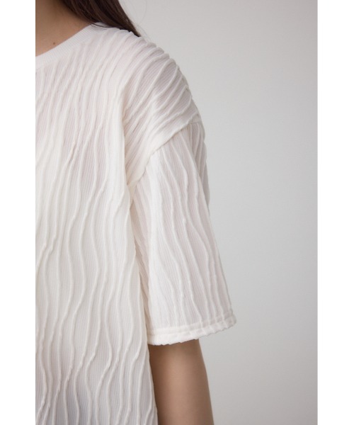 AZUL by moussy(アズールバイマウジー)の「ソリッドテクスチャーカットトップス(Tシャツ/カットソー・レディース・ブラック/ホワイト/レッド/ライトグレー・SMALL/MEDIUM)」の12枚目の写真