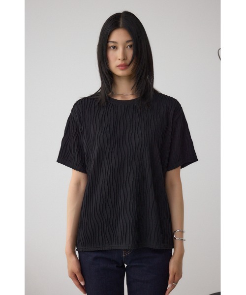 AZUL by moussy(アズールバイマウジー)の「ソリッドテクスチャーカットトップス(Tシャツ/カットソー・レディース・ブラック/ホワイト/レッド/ライトグレー・SMALL/MEDIUM)」の17枚目の写真