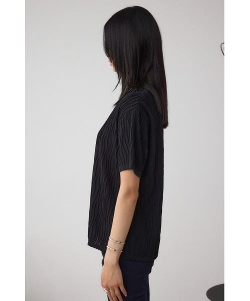 セール】ソリッドテクスチャーカットトップス（Tシャツ