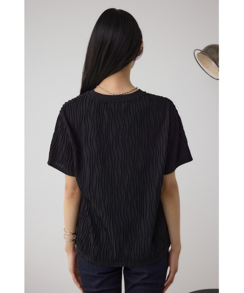 AZUL by moussy(アズールバイマウジー)の「ソリッドテクスチャーカットトップス(Tシャツ/カットソー・レディース・ブラック/ホワイト/レッド/ライトグレー・SMALL/MEDIUM)」の19枚目の写真