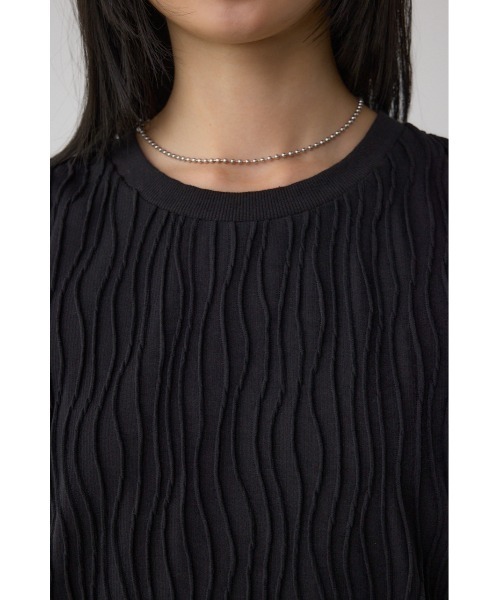 AZUL by moussy(アズールバイマウジー)の「ソリッドテクスチャーカットトップス(Tシャツ/カットソー・レディース・ブラック/ホワイト/レッド/ライトグレー・SMALL/MEDIUM)」の20枚目の写真