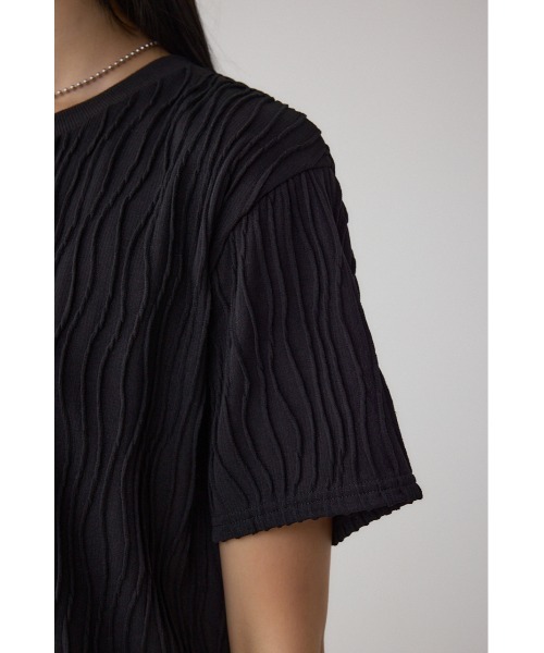 AZUL by moussy(アズールバイマウジー)の「ソリッドテクスチャーカットトップス(Tシャツ/カットソー・レディース・ブラック/ホワイト/レッド/ライトグレー・SMALL/MEDIUM)」の21枚目の写真