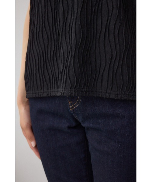 AZUL by moussy(アズールバイマウジー)の「ソリッドテクスチャーカットトップス(Tシャツ/カットソー・レディース・ブラック/ホワイト/レッド/ライトグレー・SMALL/MEDIUM)」の22枚目の写真