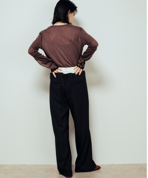 Shelly island(シェリーアイランド)の「ダブルウエストパンツ(その他パンツ・レディース・ブラック/ブラウン/チャコールグレー・FREE)」の4枚目の写真