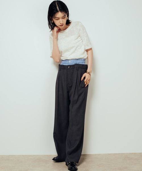 Shelly island(シェリーアイランド)の「ダブルウエストパンツ(その他パンツ・レディース・ブラック/ブラウン/チャコールグレー・FREE)」の22枚目の写真