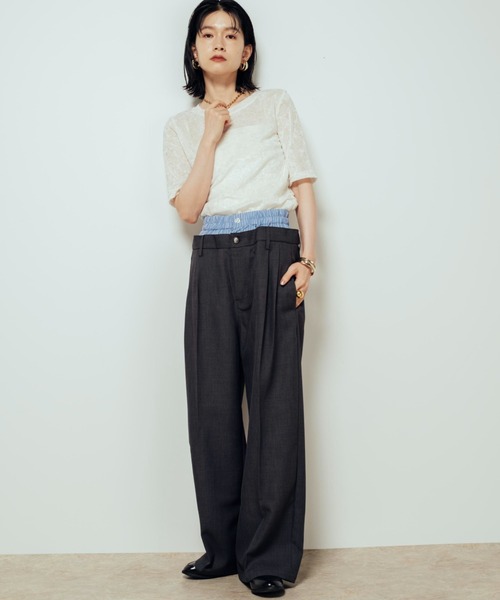 Shelly island(シェリーアイランド)の「ダブルウエストパンツ(その他パンツ・レディース・ブラック/ブラウン/チャコールグレー・FREE)」の21枚目の写真