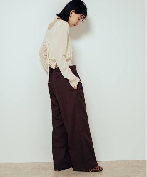 Shelly island(シェリーアイランド)の「ダブルウエストパンツ(その他パンツ・レディース・ブラック/ブラウン/チャコールグレー・FREE)」の13枚目の写真