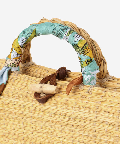 manipuri | スカーフハンドル トートバッグ M WOMEN（かごバッグ