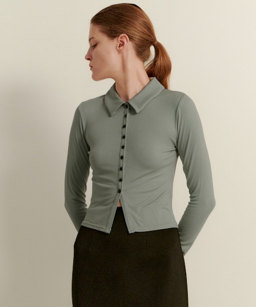 カーディガン 「kiehtova」slim collar cardigan/スリム カラー カーディガン レディース kiehtova】slim collar cardigan/スリム カラー カーディガン