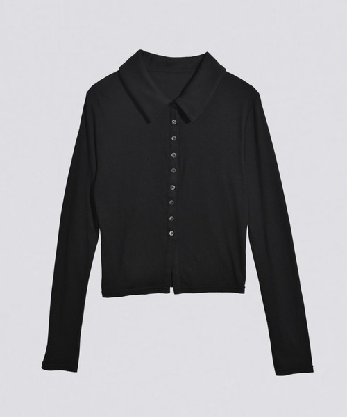 kiehtova(キエトヴァ)の「【kiehtova】slim collar cardigan/スリム カラー カーディガン(カーディガン/ボレロ・レディース・ブルー/ブラック/グリーン・FREE)」の8枚目の写真