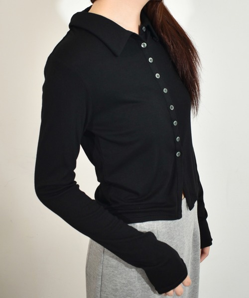 kiehtova(キエトヴァ)の「【kiehtova】slim collar cardigan/スリム カラー カーディガン(カーディガン/ボレロ・レディース・ブルー/ブラック/グリーン・FREE)」の21枚目の写真