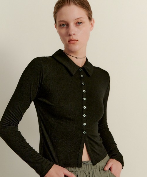 kiehtova(キエトヴァ)の「【kiehtova】slim collar cardigan/スリム カラー カーディガン(カーディガン/ボレロ・レディース・ブルー/ブラック/グリーン・FREE)」の22枚目の写真