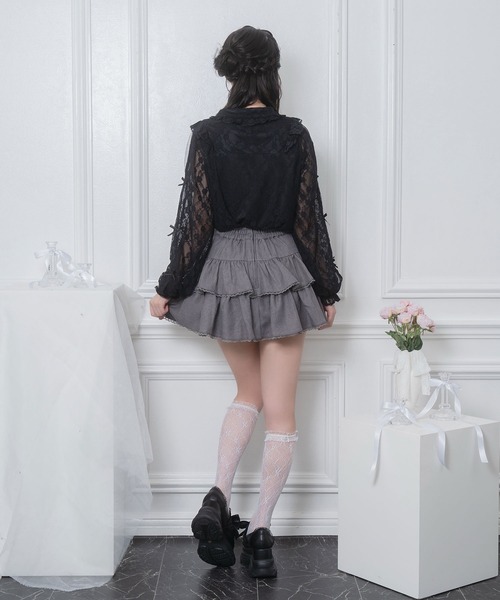 Honey Cinnamon(ハニーシナモン)の「袖リボンレースブラウス(シャツ/ブラウス・レディース・ホワイト/ブラック・FREE)」の4枚目の写真