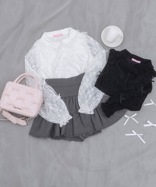 Honey Cinnamon(ハニーシナモン)の「袖リボンレースブラウス(シャツ/ブラウス・レディース・ホワイト/ブラック・FREE)」の17枚目の写真