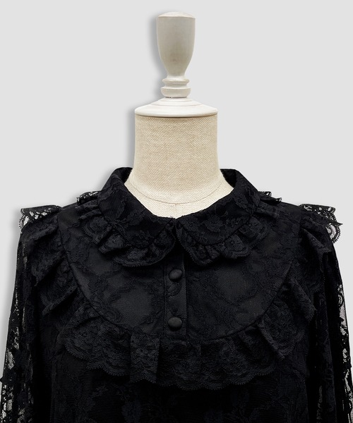 Honey Cinnamon(ハニーシナモン)の「袖リボンレースブラウス(シャツ/ブラウス・レディース・ホワイト/ブラック・FREE)」の9枚目の写真