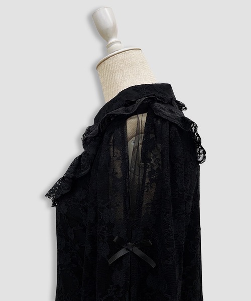 Honey Cinnamon(ハニーシナモン)の「袖リボンレースブラウス(シャツ/ブラウス・レディース・ホワイト/ブラック・FREE)」の10枚目の写真