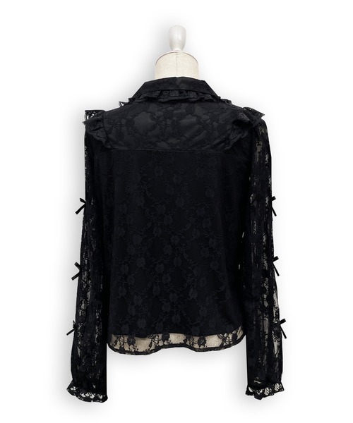 Honey Cinnamon（ハニーシナモン）の「袖リボンレースブラウス（シャツ/ブラウス・レディース・ブラック/ホワイト・FREE）」の15枚目の写真