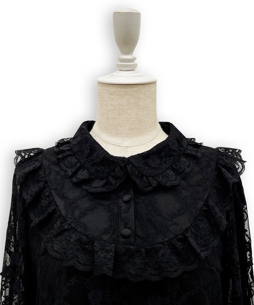 Honey Cinnamon（ハニーシナモン）の「袖リボンレースブラウス（シャツ/ブラウス・レディース・ブラック/ホワイト・FREE）」の14枚目の写真