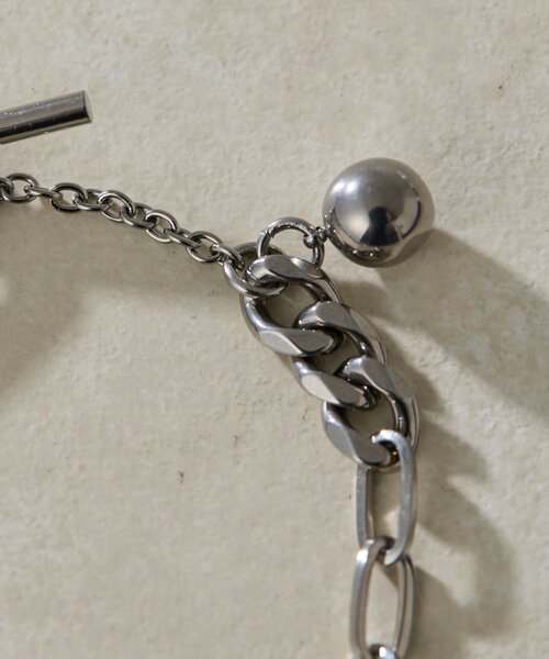 ear PAPILLONNER（イアパピヨネ）の「《金属アレルギー対応/ステンレス》MIXチェーンブレスレット（ブレスレット・レディース・シルバー/ゴールド・FREE）」の5枚目の写真