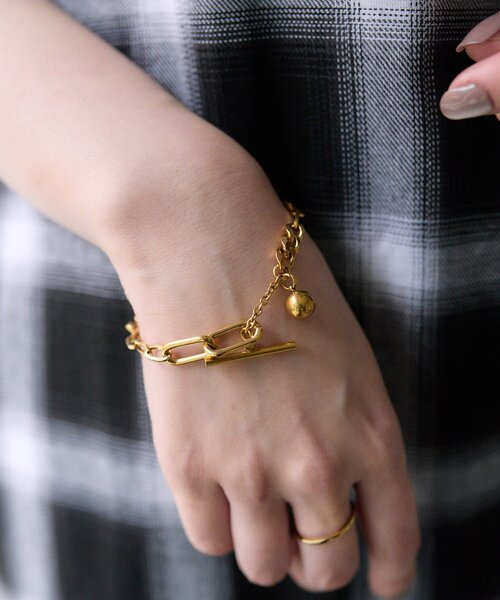 ear PAPILLONNER（イアパピヨネ）の「《金属アレルギー対応/ステンレス》MIXチェーンブレスレット（ブレスレット・レディース・シルバー/ゴールド・FREE）」の10枚目の写真