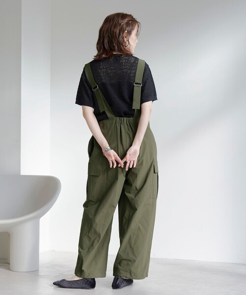 coen（コーエン）の「【UVカット / ストレッチ / 吸水速乾】マルチファンクション ジップサロペット（サロペット/オーバーオール・レディース・ベージュ/ブラック/オリーブ・L/M）」の19枚目の写真