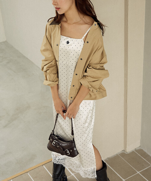 MARY QUANT × PUBLUX/マリークワント ワンポイント刺繍 裾レース