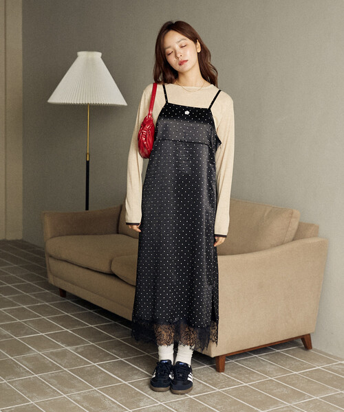 MARY QUANT × PUBLUX/マリークワント ワンポイント刺繍 裾レース