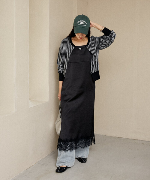 MARY QUANT × PUBLUX/マリークワント ワンポイント刺繍 裾レース