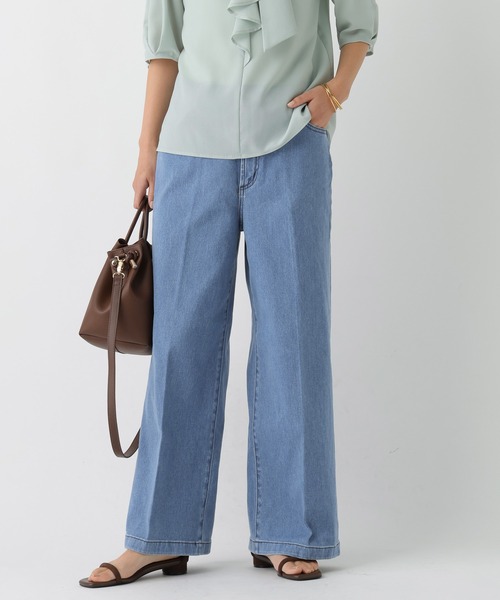 Elura（エルーラ）の「大人ワイドデニム＜低身長サイズあり＞ / 579971（デニムパンツ・レディース・ブラック/ブルー/ライトブルー・MEDIUM/FREE(S)/LARGE）」の2枚目の写真