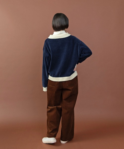 PAR ICI（パーリッシィ）の「emma チェーン刺繍 カレッジポロプルオーバー（ポロシャツ・レディース・ネイビー/オレンジ/カーキ・FREE）」の19枚目の写真