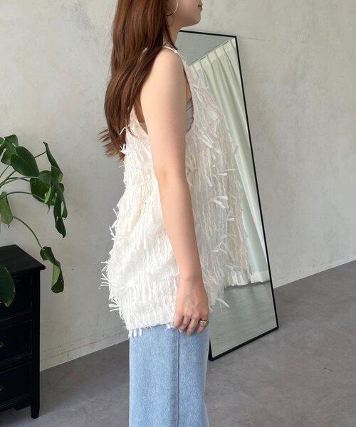 prose verse(プロズヴェール)の「リボンフリンジVネックペプラムベスト(シャツ/ブラウス・レディース・ブラック/アイボリー・LARGE/MEDIUM)」の22枚目の写真