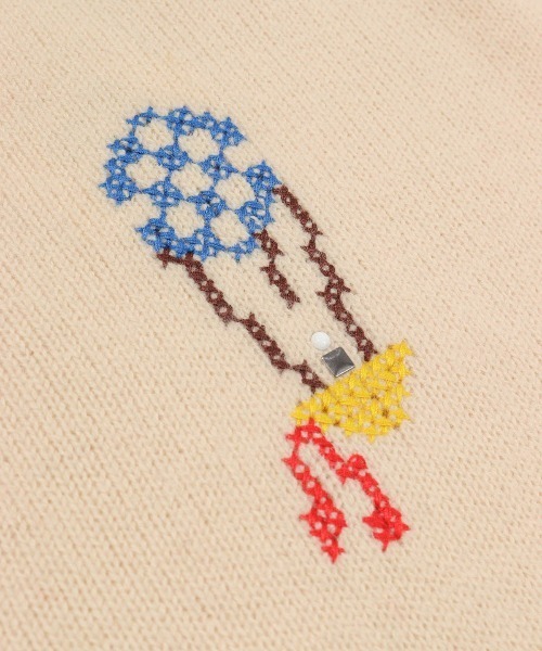 STUDIO PICONE(スタジオピッコーネ)の「ウール100%ピクセル刺繍ニットカーディガン(カーディガン/ボレロ・レディース・レッド/ベージュ/ブラック・M/L)」の19枚目の写真
