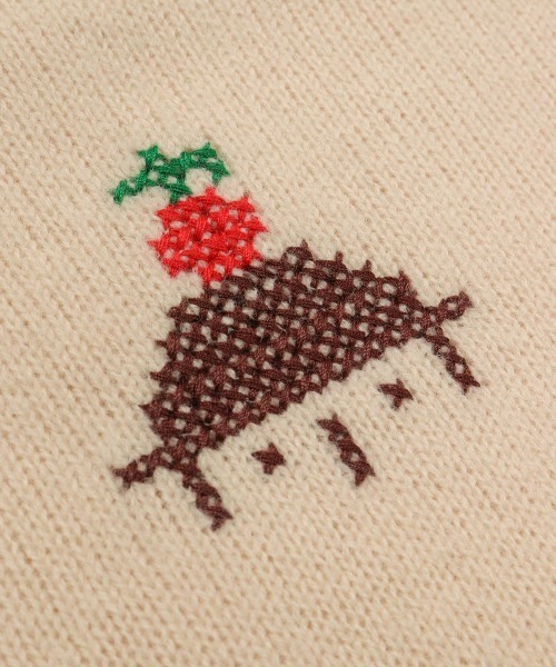 STUDIO PICONE(スタジオピッコーネ)の「ウール100%ピクセル刺繍ニットカーディガン(カーディガン/ボレロ・レディース・レッド/ベージュ/ブラック・M/L)」の20枚目の写真