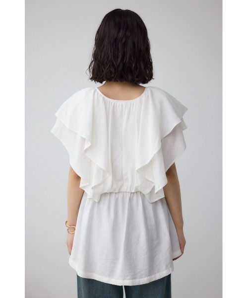 AZUL by moussy(アズールバイマウジー)の「ラッフルペプラムブラウス(シャツ/ブラウス・レディース・ブラック/アイボリー・FREE)」の16枚目の写真