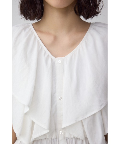 AZUL by moussy(アズールバイマウジー)の「ラッフルペプラムブラウス(シャツ/ブラウス・レディース・ブラック/アイボリー・FREE)」の17枚目の写真