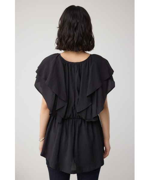 AZUL by moussy(アズールバイマウジー)の「ラッフルペプラムブラウス(シャツ/ブラウス・レディース・ブラック/アイボリー・FREE)」の5枚目の写真