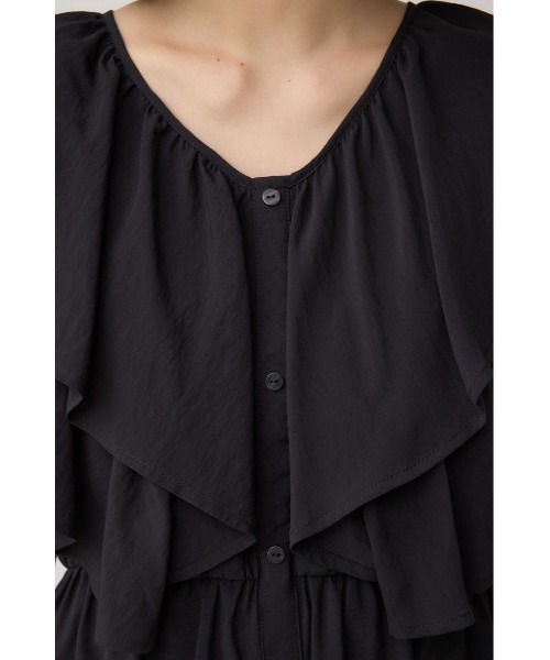 AZUL by moussy(アズールバイマウジー)の「ラッフルペプラムブラウス(シャツ/ブラウス・レディース・ブラック/アイボリー・FREE)」の6枚目の写真