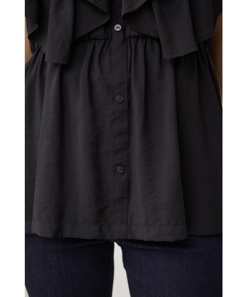 AZUL by moussy(アズールバイマウジー)の「ラッフルペプラムブラウス(シャツ/ブラウス・レディース・ブラック/アイボリー・FREE)」の9枚目の写真