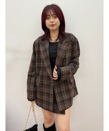 EVRIS（エヴリス）の「チェックルーズジャケット【セットアップ着用可能】（テーラードジャケット）」