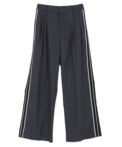 CONVERSE TOKYO(コンバーストウキョウ)の「SIDE LINE WIDE SLACKS(スラックス・レディース・ネイビー/ブラック/グレー・MEDIUM/SMALL)」の1枚目の写真