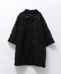 セール】ボタニカルレース ハーフスリーブブラウス（シャツ