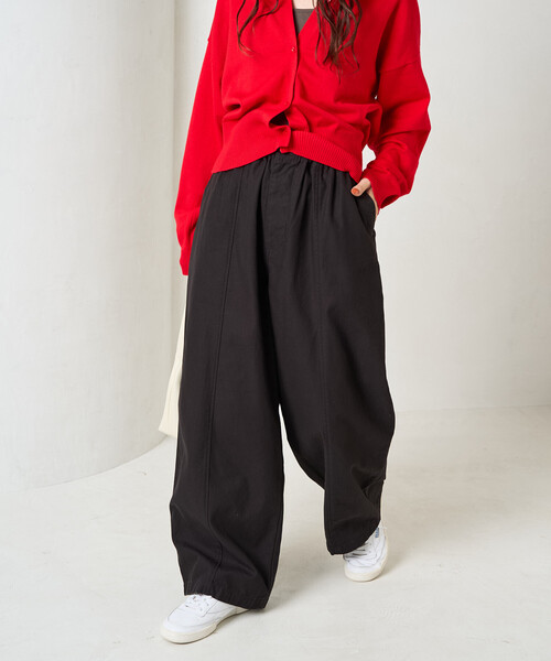 a♡様　　カーゴツイルボリュームパンツ THISIS カーゴパンツ ツイル 6ポケット メンズ レディース