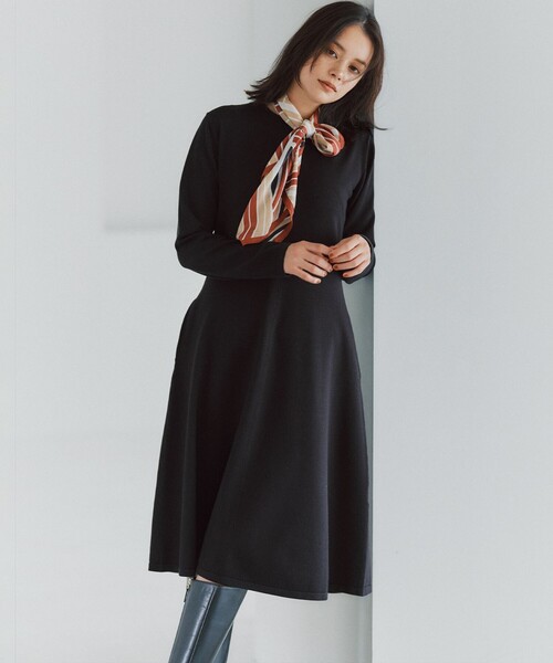 セール】シックフレアニットワンピース（ワンピース）｜組曲