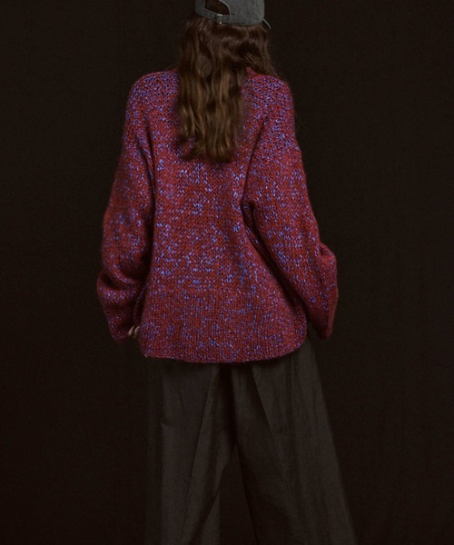 MAISON SPECIAL(メゾンスペシャル)の「《UNISEX》Tape Yarn Mix Hand Knitting Prime-Over Crew Neck Knit Pullover/テープヤーンミックスハンドニットプライムオーバークルーネックニットプルオーバー【MAISON SPECIAL/メゾンスペシャル】(ニット/セーター・メンズ・ブラック/グレー/オレンジ・1/2)」の18枚目の写真