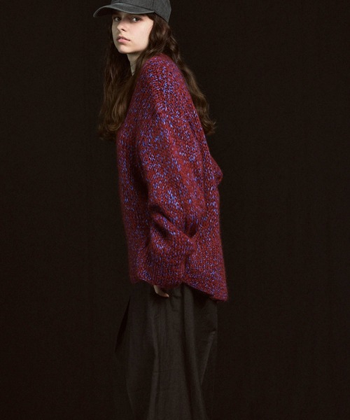 MAISON SPECIAL(メゾンスペシャル)の「《UNISEX》Tape Yarn Mix Hand Knitting Prime-Over Crew Neck Knit Pullover/テープヤーンミックスハンドニットプライムオーバークルーネックニットプルオーバー【MAISON SPECIAL/メゾンスペシャル】(ニット/セーター・メンズ・ブラック/グレー/オレンジ・1/2)」の17枚目の写真