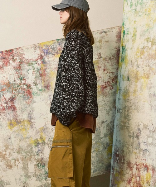 MAISON SPECIAL(メゾンスペシャル)の「《UNISEX》Tape Yarn Mix Hand Knitting Prime-Over Crew Neck Knit Pullover/テープヤーンミックスハンドニットプライムオーバークルーネックニットプルオーバー【MAISON SPECIAL/メゾンスペシャル】(ニット/セーター・メンズ・ブラック/グレー/オレンジ・1/2)」の14枚目の写真